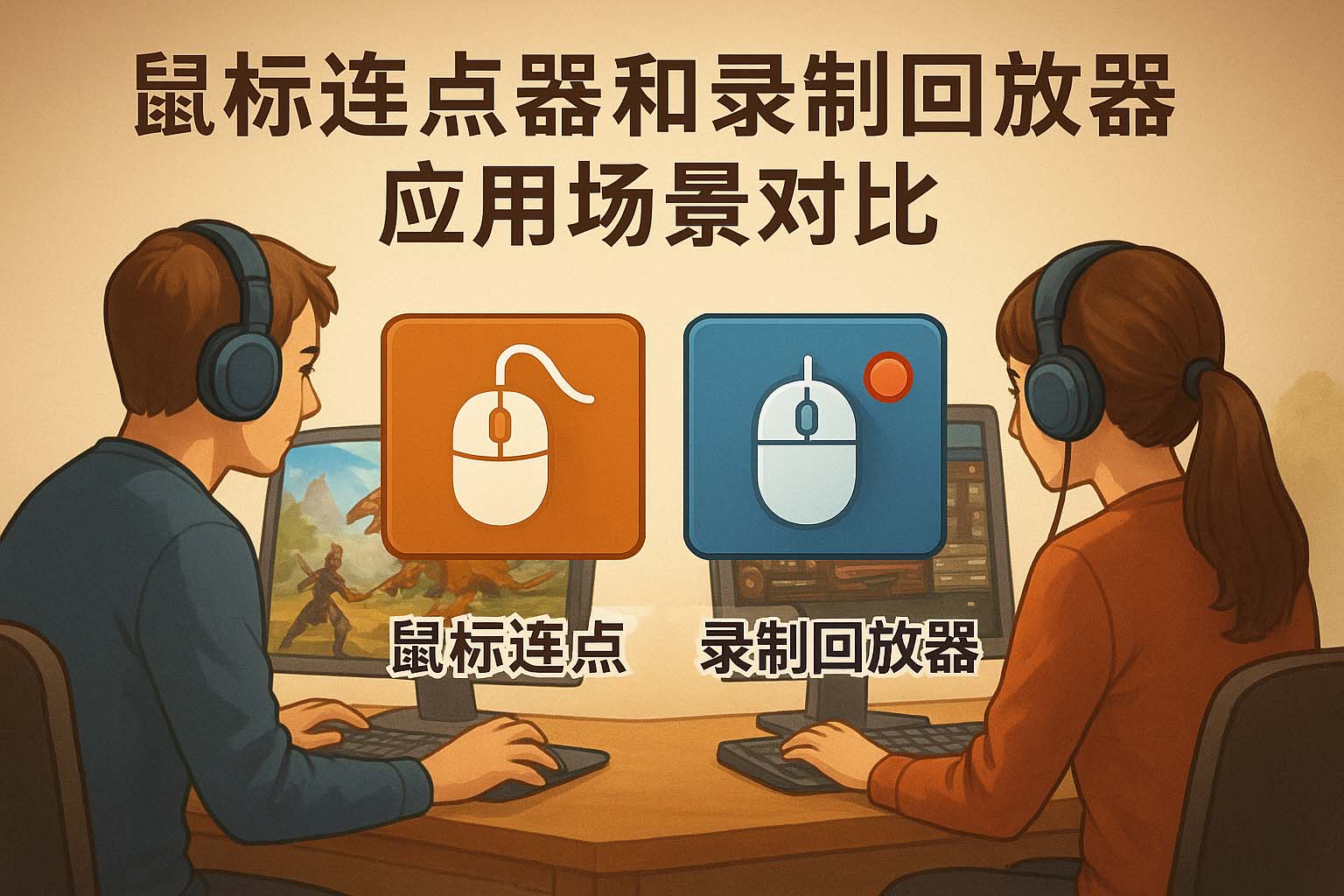 鼠标连点器和录制回放器应用场景对比