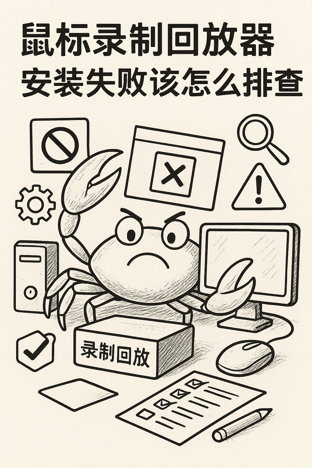 鼠标录制回放器安装失败该怎么排查?