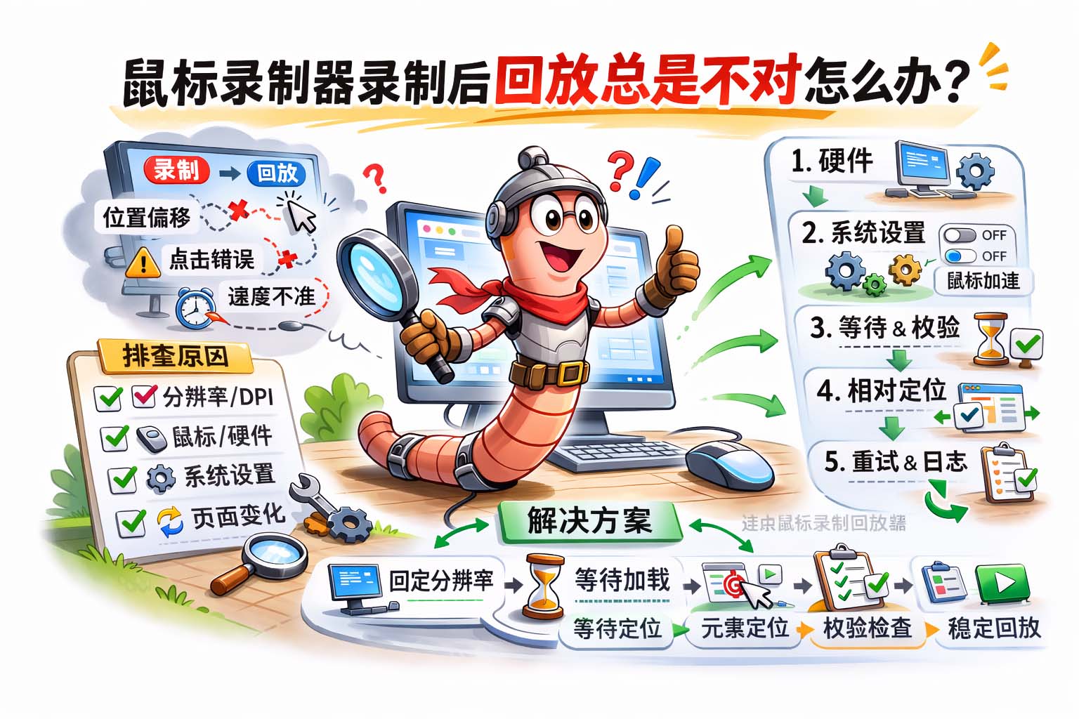 鼠标录制器录制后回放总是不对怎么办?